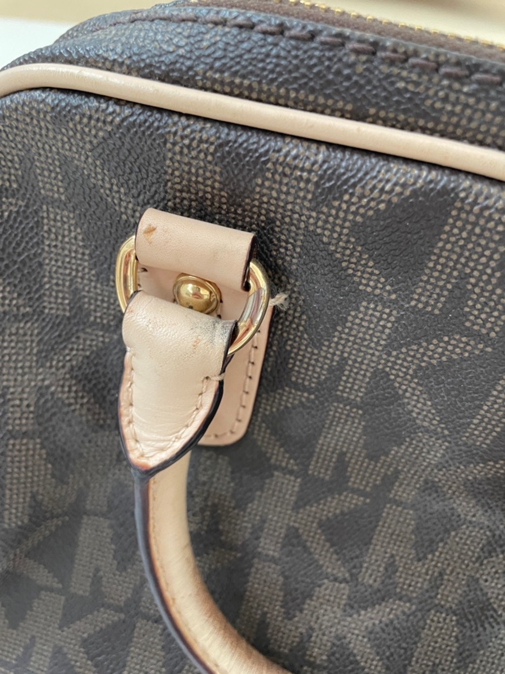 Michael Kors Grayson Barrel Leather Handbag in Brown - Picture 10 of 16